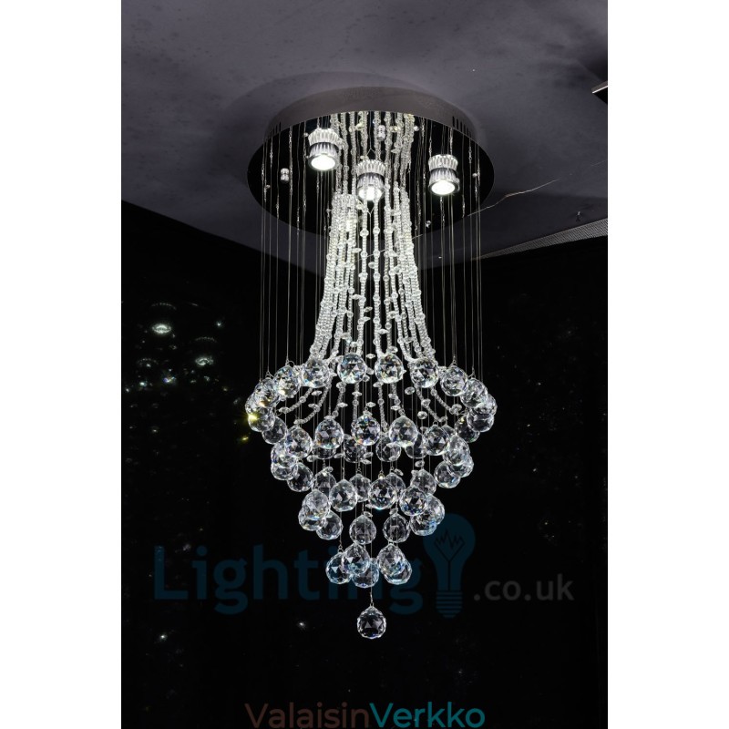 4 Light Moderni K9 Crystal Crystal Pyöreä upotettava kattovalaisin