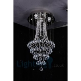 4 Light Moderni K9 Crystal Crystal Pyöreä upotettava kattovalaisin
