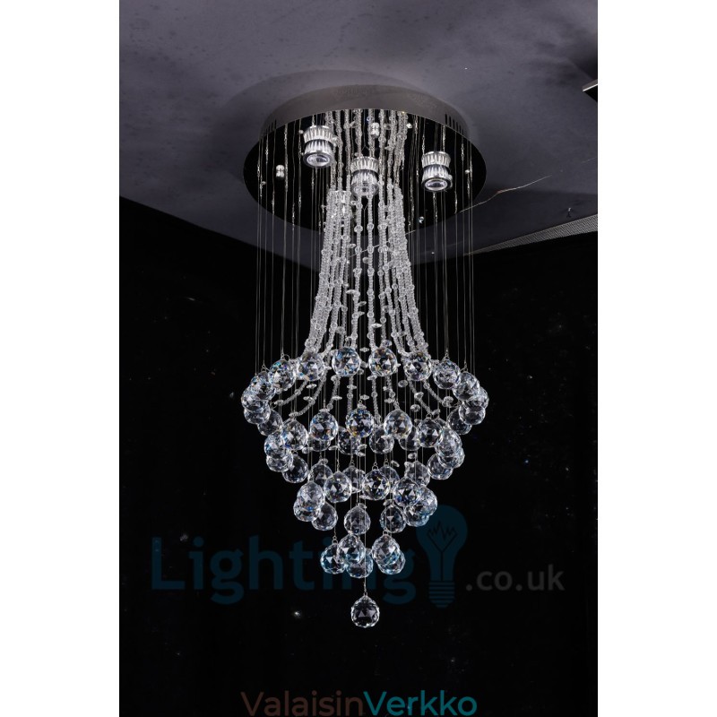 4 Light Moderni K9 Crystal Crystal Pyöreä upotettava kattovalaisin