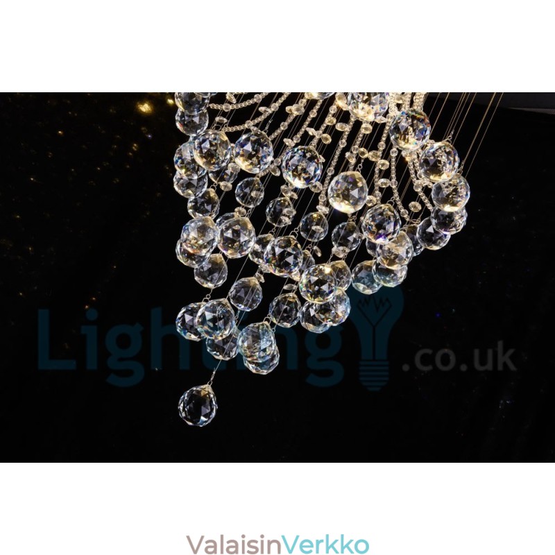 4 Light Moderni K9 Crystal Crystal Pyöreä upotettava kattovalaisin