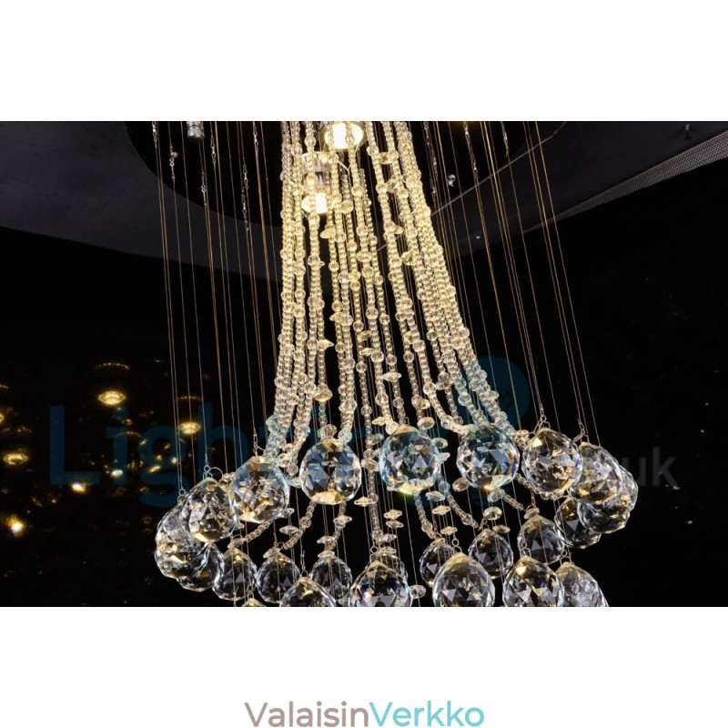 4 Light Moderni K9 Crystal Crystal Pyöreä upotettava kattovalaisin