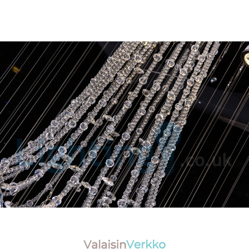 4 Light Moderni K9 Crystal Crystal Pyöreä upotettava kattovalaisin
