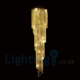 4 x GU10 + 8 x G4 150 cm pitkä Crystal Drop Light Moderni K9 Crystal Pyöreä upotettava kattovalaisin