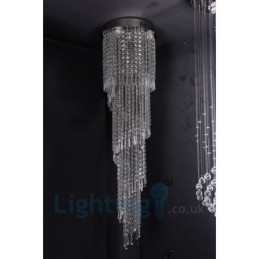 4 x GU10 + 8 x G4 150 cm pitkä Crystal Drop Light Moderni K9 Crystal Pyöreä upotettava kattovalaisin