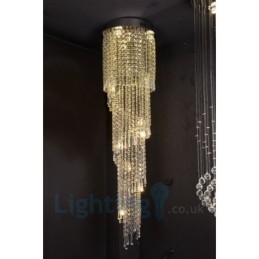 4 x GU10 + 8 x G4 150 cm pitkä Crystal Drop Light Moderni K9 Crystal Pyöreä upotettava kattovalaisin