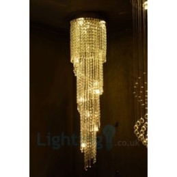 4 x GU10 + 8 x G4 150 cm pitkä Crystal Drop Light Moderni K9 Crystal Pyöreä upotettava kattovalaisin