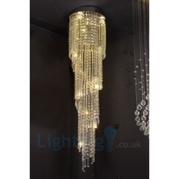 4 x GU10 + 8 x G4 150 cm pitkä Crystal Drop Light Moderni K9 Crystal Pyöreä upotettava kattovalaisin