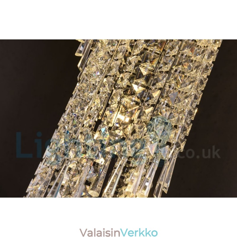 4 x GU10 + 8 x G4 150 cm pitkä Crystal Drop Light Moderni K9 Crystal Pyöreä upotettava kattovalaisin