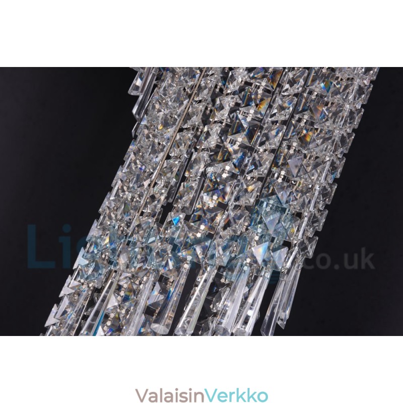 4 x GU10 + 8 x G4 150 cm pitkä Crystal Drop Light Moderni K9 Crystal Pyöreä upotettava kattovalaisin