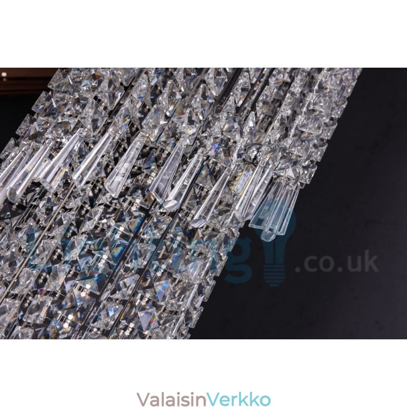 4 x GU10 + 8 x G4 150 cm pitkä Crystal Drop Light Moderni K9 Crystal Pyöreä upotettava kattovalaisin