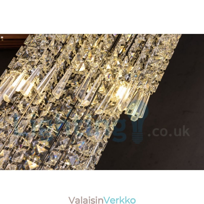 4 x GU10 + 8 x G4 150 cm pitkä Crystal Drop Light Moderni K9 Crystal Pyöreä upotettava kattovalaisin