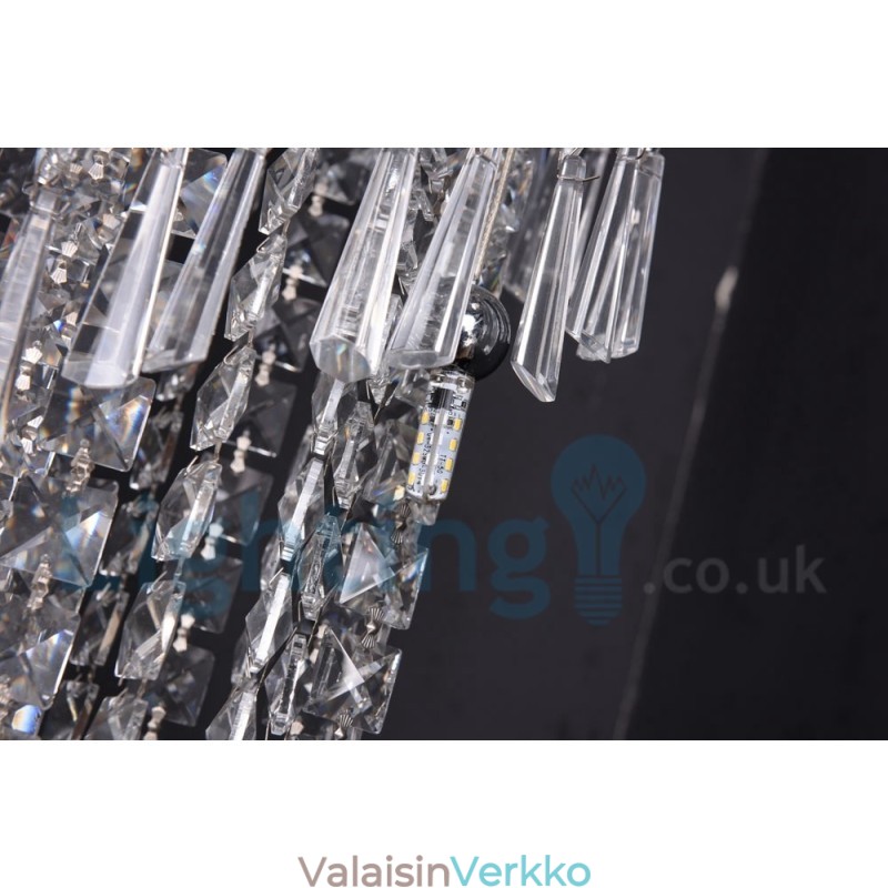 4 x GU10 + 8 x G4 150 cm pitkä Crystal Drop Light Moderni K9 Crystal Pyöreä upotettava kattovalaisin