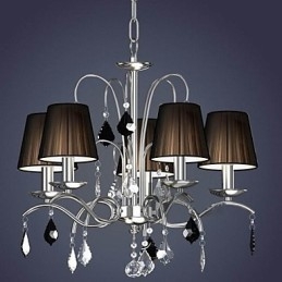 Kangas lampunvarjostin Crystal Chandelier 5 valoa