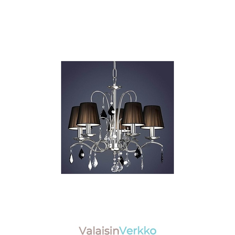 Kangas lampunvarjostin Crystal Chandelier 5 valoa