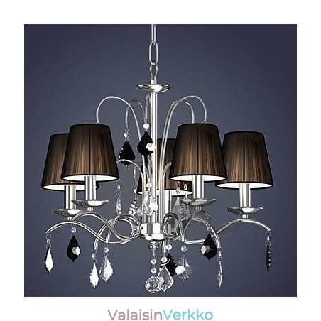 Kangas lampunvarjostin Crystal Chandelier 5 valoa Kangas lampunvarjostin Crystal Chandelier 5 valoa