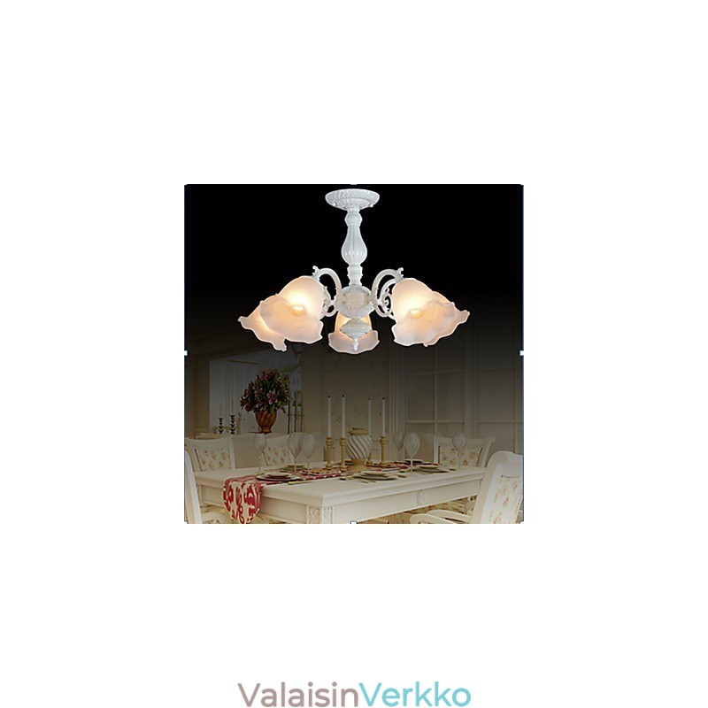 Flush Mount Five Lights White European Retro Classic