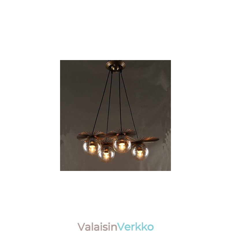 Taidelasipallon pyöreä papuvarsi kattokruunu