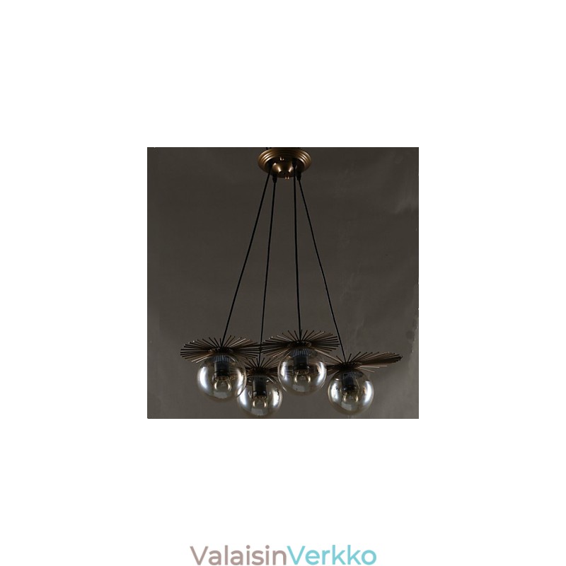 Taidelasipallon pyöreä papuvarsi kattokruunu