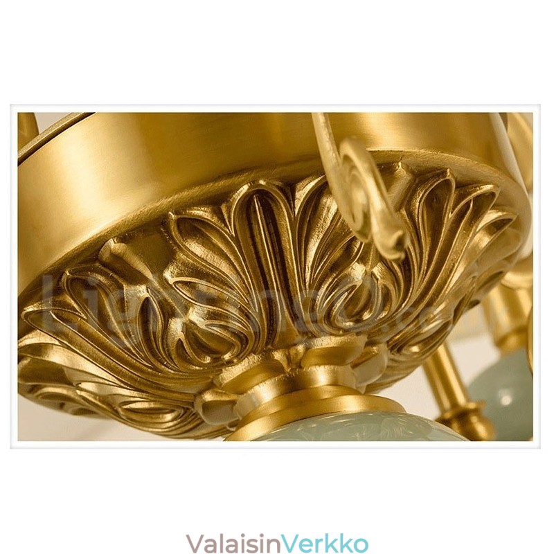 Puhdasta messinkiä ylellinen maalaismainen retro vintage messinkikeramiikka riipus kynttilän kattokruunu kangasvarjostimilla