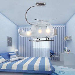 Yksinkertainen lasten lamppu Cartoon Glass Helikopterin lamppu