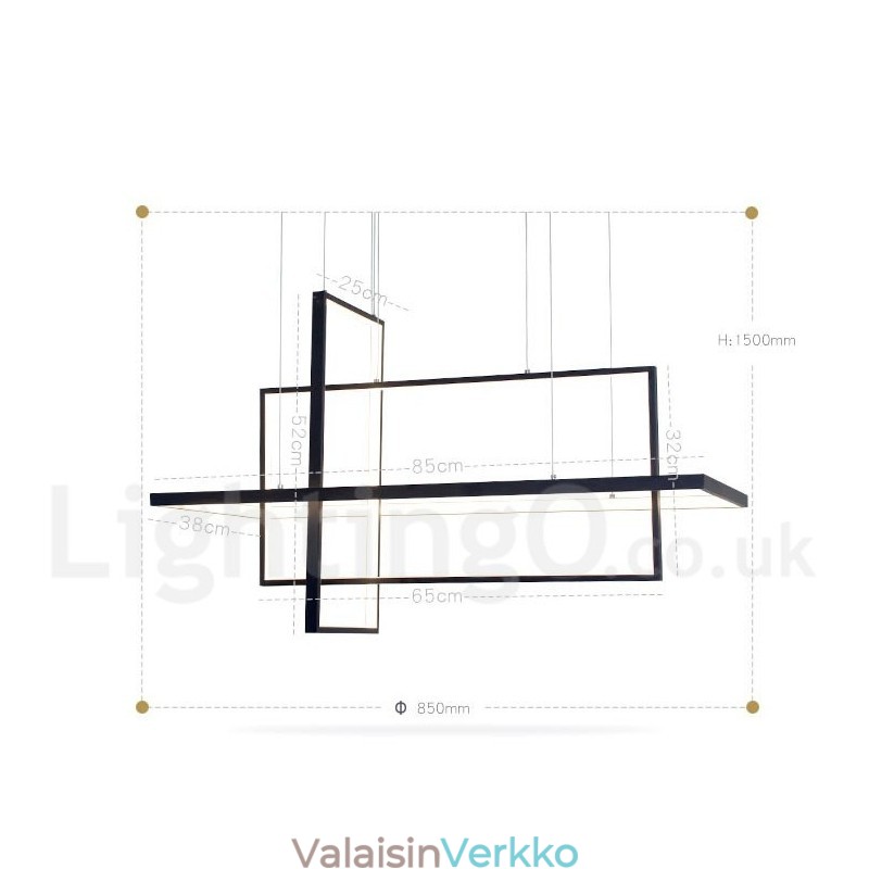 Himmennettävä lineaarinen riippuvalaisin kaukosäätimellä ympäristön valossa maalattu pintakäsittely alumiinia moderni muotoilu
