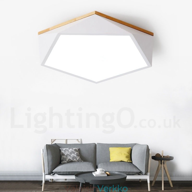 Himmennettävä Macaron Multi Colors puinen kattovalaisin akryylivarjostimella pohjoismainen tyyli