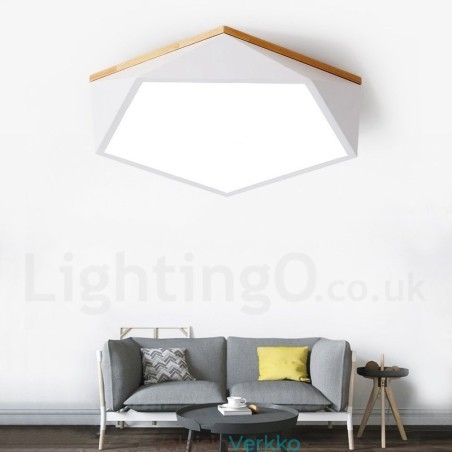 Himmennettävä Macaron Multi Colors puinen kattovalaisin akryylivarjostimella pohjoismainen tyyli