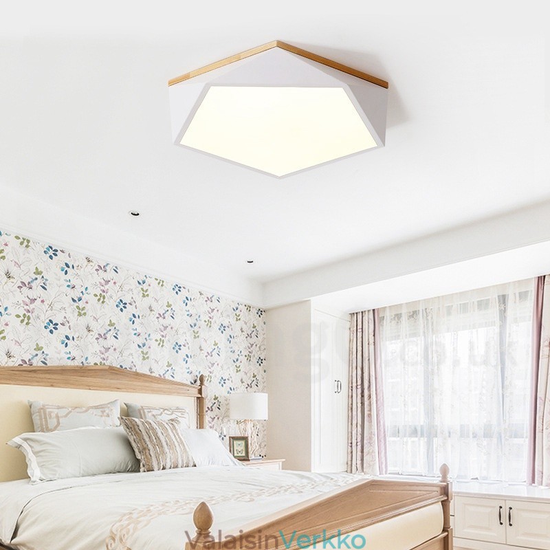 Himmennettävä Macaron Multi Colors puinen kattovalaisin akryylivarjostimella pohjoismainen tyyli