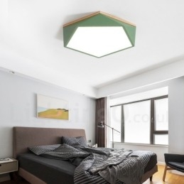 Himmennettävä Macaron Multi Colors puinen kattovalaisin akryylivarjostimella pohjoismainen tyyli