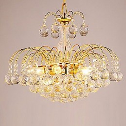 European Style Luxury 3 kevyt kattokruunu kristallipalloilla
