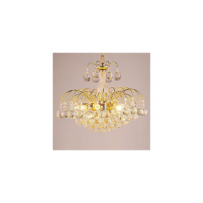 European Style Luxury 3 kevyt kattokruunu kristallipalloilla