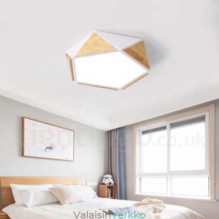 Himmennettävä Macaron Multi Colors puinen kattovalaisin akryylivarjostimella pohjoismainen tyyli