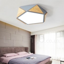 Himmennettävä Macaron Multi Colors puinen kattovalaisin akryylivarjostimella pohjoismainen tyyli