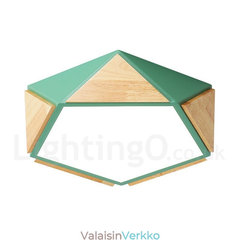 Himmennettävä Macaron Multi Colors puinen kattovalaisin akryylivarjostimella pohjoismainen tyyli