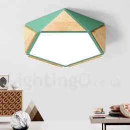 Himmennettävä Macaron Multi Colors puinen kattovalaisin akryylivarjostimella pohjoismainen tyyli