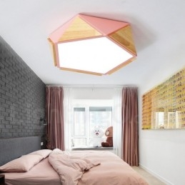 Himmennettävä Macaron Multi Colors puinen kattovalaisin akryylivarjostimella pohjoismainen tyyli
