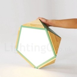 Himmennettävä Macaron Multi Colors puinen kattovalaisin akryylivarjostimella pohjoismainen tyyli