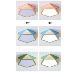 Himmennettävä Macaron Multi Colors puinen kattovalaisin akryylivarjostimella pohjoismainen tyyli