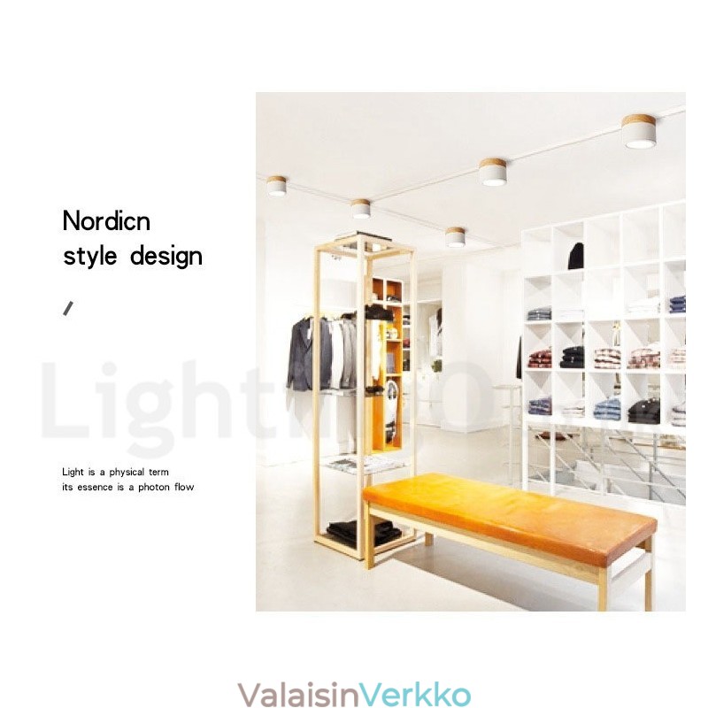 Wood Modern Design Mini kattovalaisin akryylivarjostimella Special for Myös voidaan käyttää seinävalaisin
