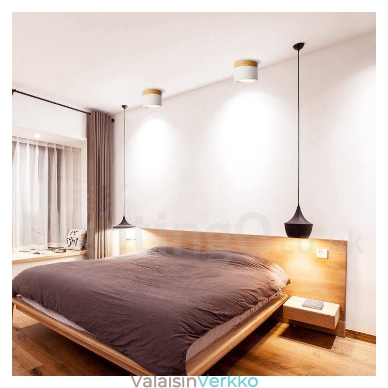 Wood Modern Design Mini kattovalaisin akryylivarjostimella Special for Myös voidaan käyttää seinävalaisin