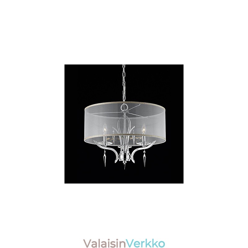 Moderni kristalliriipus 3 valolla ja puoliläpinäkyvä varjostin