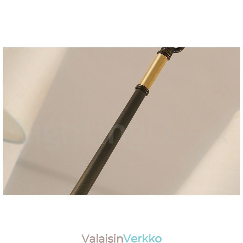 Puhdasta messinkiä suuri, ylellinen maalaismainen retro vintage messinkiriippuvainen kattokruunu kangasvarjostimilla