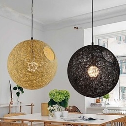 Country Simple Moderni valaisin Pastoral Rattan Lamp Hamp Ball Kattokruunu