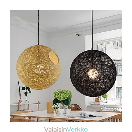 Country Simple Moderni valaisin Pastoral Rattan Lamp Hamp Ball Kattokruunu