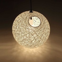 Country Simple Moderni valaisin Pastoral Rattan Lamp Hamp Ball Kattokruunu
