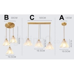 Pure Brass Rustic Lodge Nordic Style riippuvalaisin lasivarjostimella