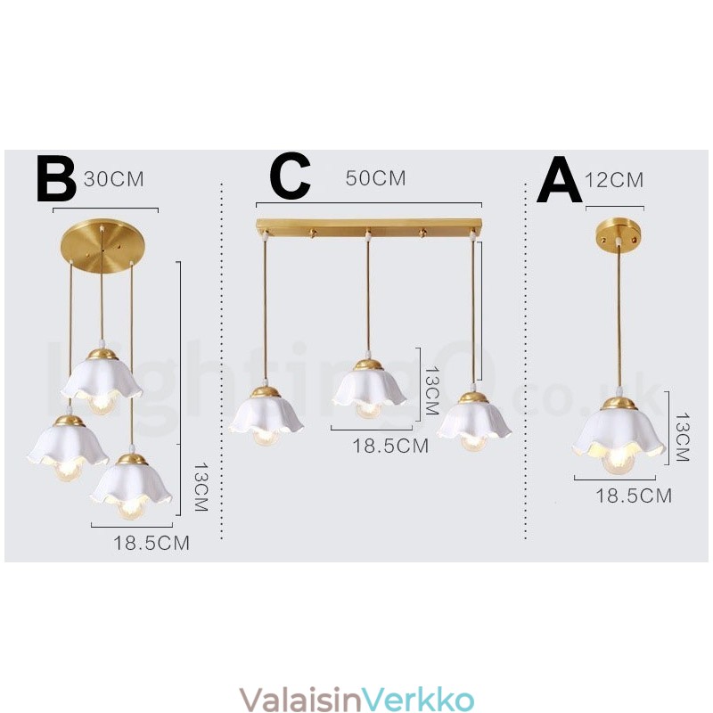 Pure Brass Rustic Lodge Nordic Style riippuvalaisin keramiikkavarjostimella