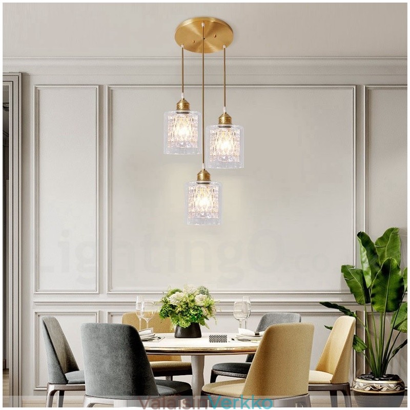 Pure Brass Rustic Lodge Nordic Style riippuvalaisin lasivarjostimella