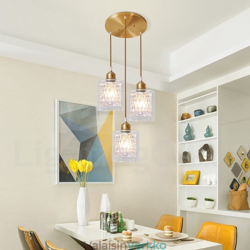 Pure Brass Rustic Lodge Nordic Style riippuvalaisin lasivarjostimella