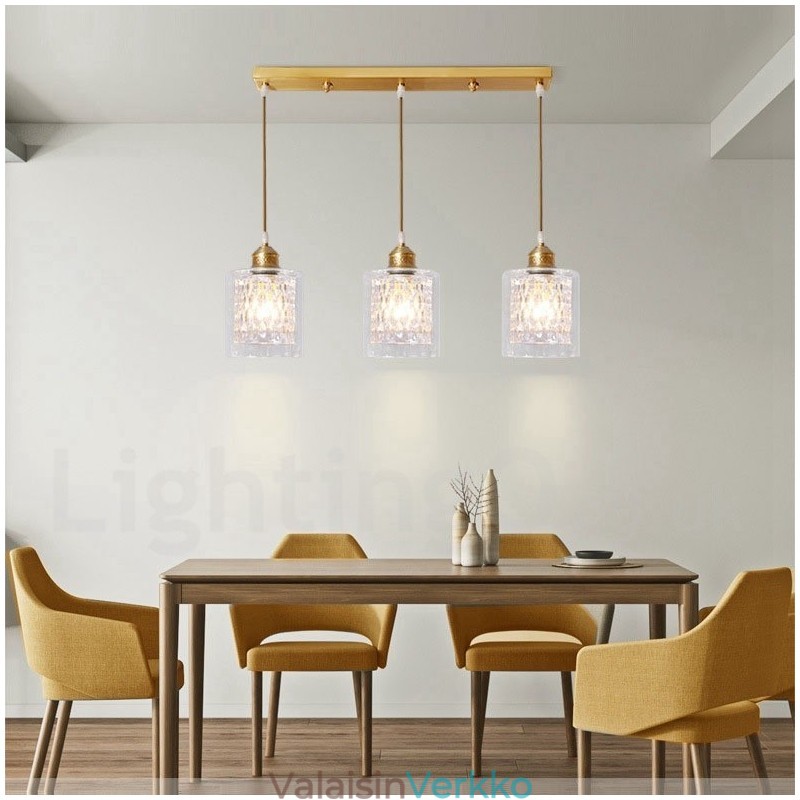 Pure Brass Rustic Lodge Nordic Style riippuvalaisin lasivarjostimella